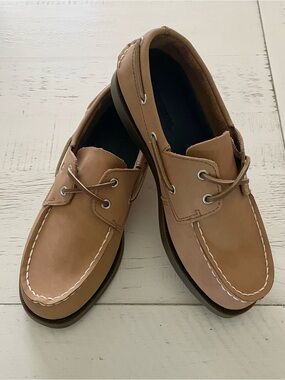 Sperry Kids Moccasin Boat Shoes in Tan 3M Leather